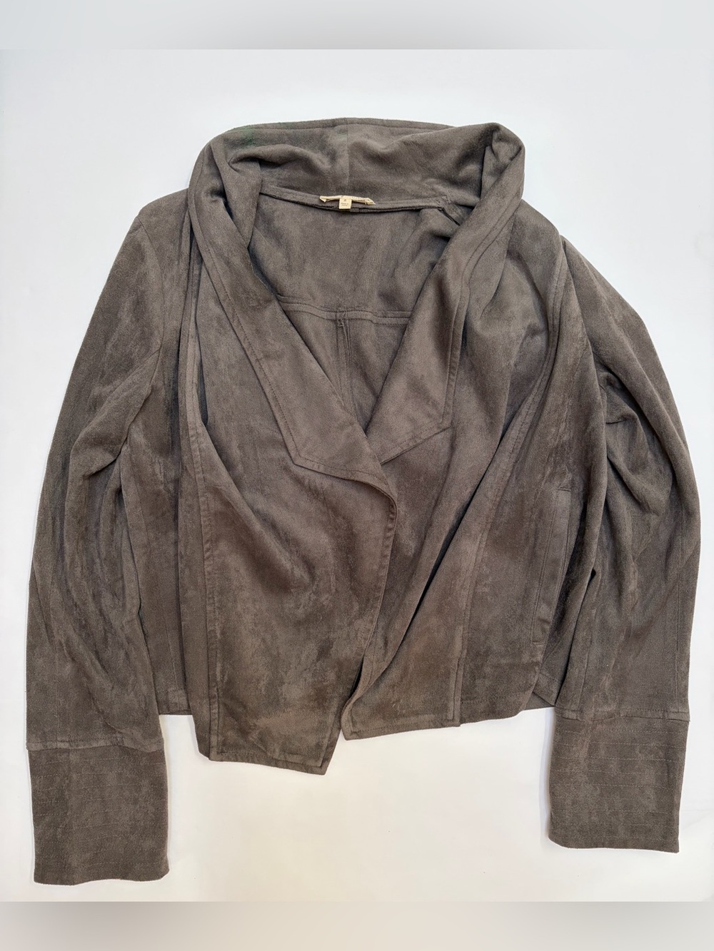 Mystree Women’s Gray Drape Front Jacket | Size: M